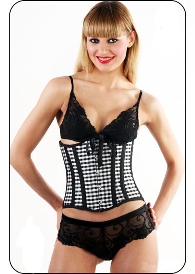 Black and white attractive Acrylic Spandex Womens Corset